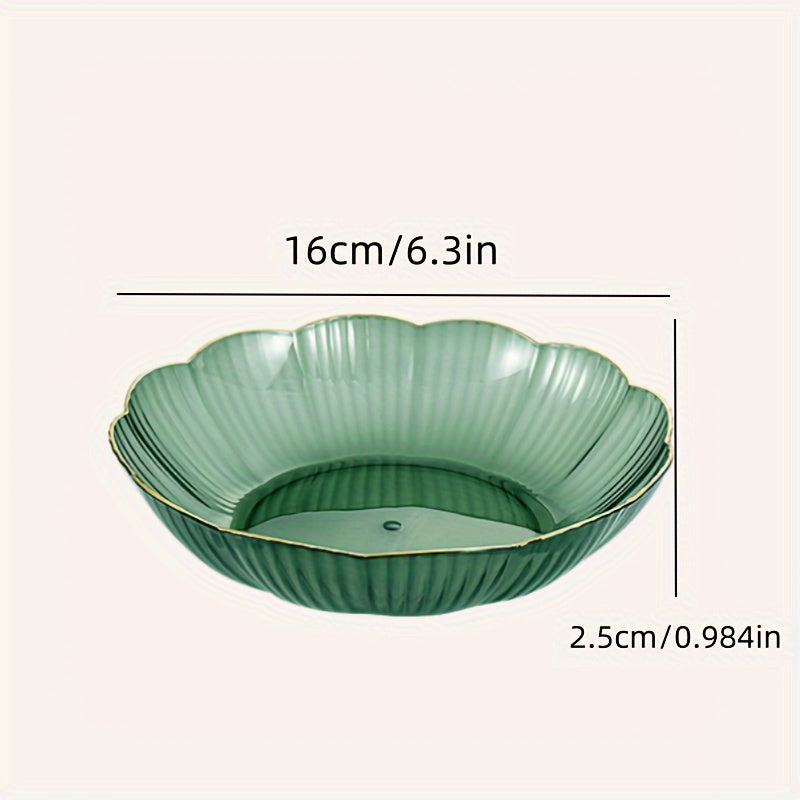 8-Piece Set Plastic Gold Rim Flower Plate, Trash Plate, Bone Plate, Fruit Plate, Dessert Plate, Cake Plate, Snack Plate, Breakfast Plate – Kitchen Supplies