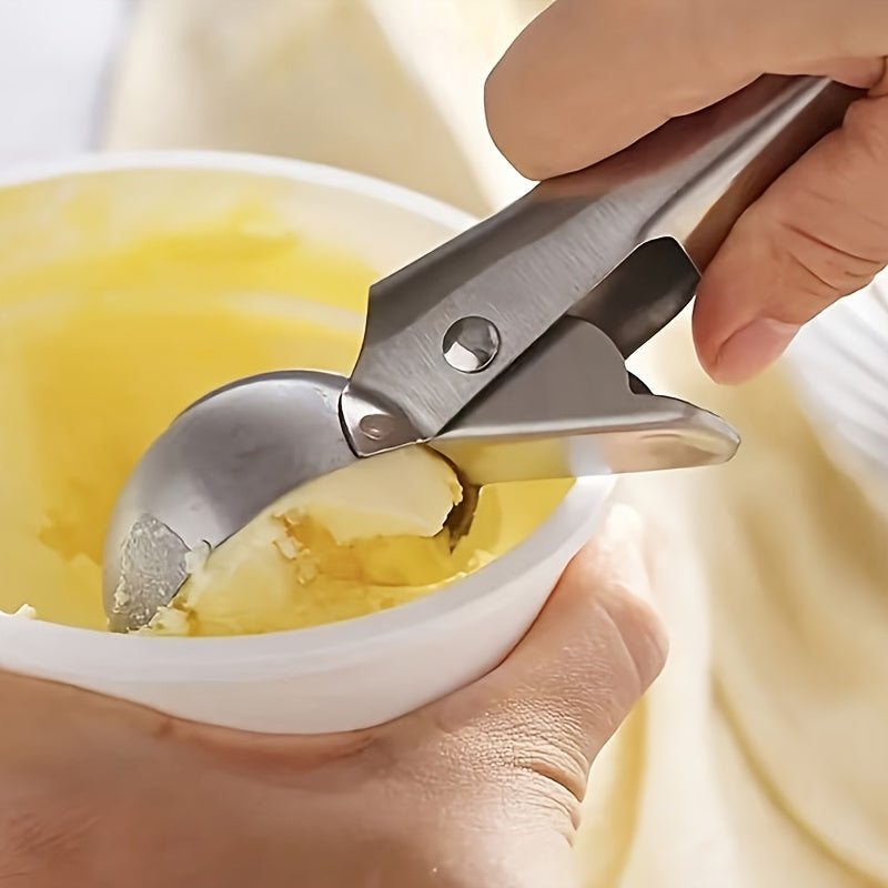 Stainless Steel Ice Cream and Fruit Scoop, Durable Round Melon Baller, Food Safe Scooper for Watermelon, Cantaloupe and Papaya