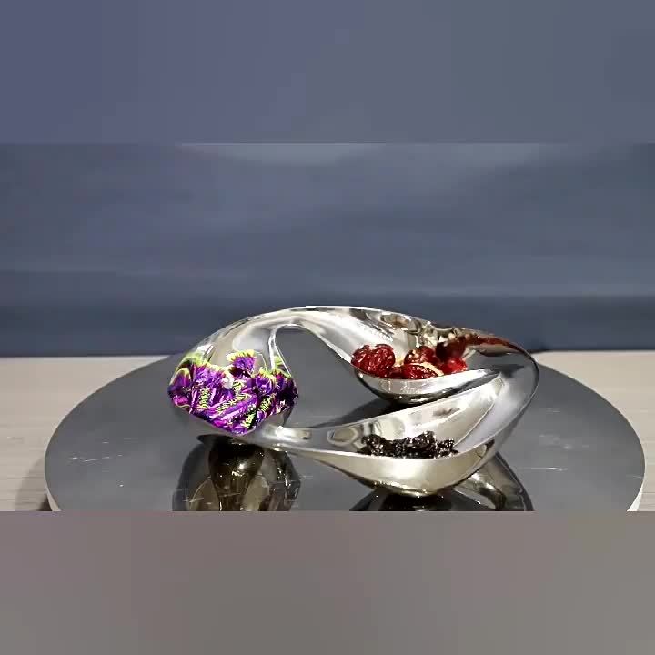 1 High-Quality Silver Stainless Steel Candy Dish, Suitable for Kitchen, Living Room, Dining Room as Appetizer Tray, Snack Bowl, Multi-Functional Snack Tray for Nuts, Candy, Salad, Fruit, Snacks