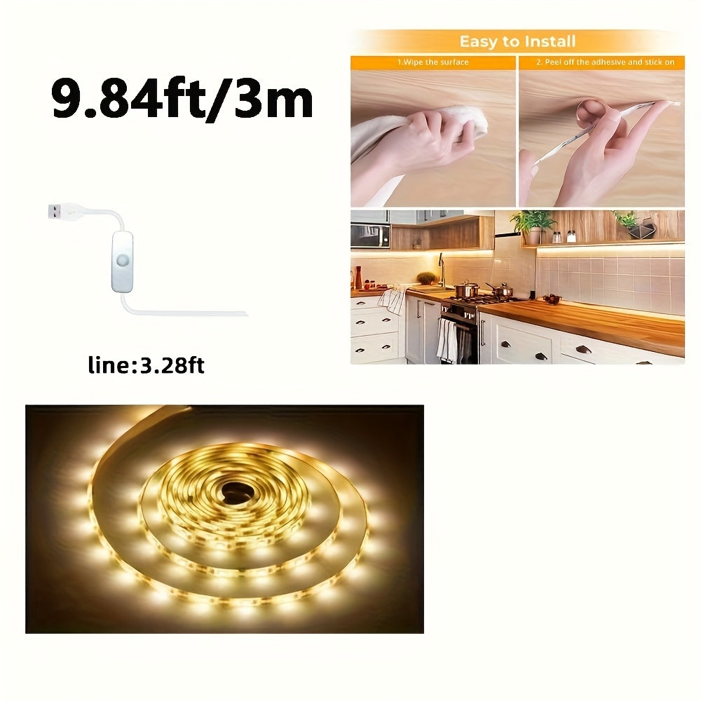 LED灯条，5V USB供电 501按钮开关，3000K/6000K柔性照明，按钮控制，装饰LED灯 | 时尚LED灯条 | USB供电灯 | 卧室装饰灯