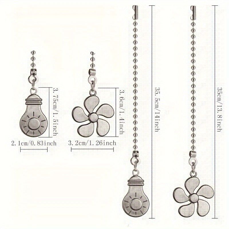 4Pcs Cross-border Hot Sale 5-Blade Lamp Accessories, Amazon Direct Supply, Ceiling Fan Extender, Fan Switch Pull Handle, Pull Rope Pendant, Electric Fan Bead Chain Switch Pull Handle, No Power Required, No Battery Needed, No Wireless Needed