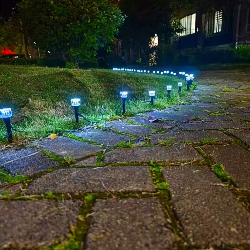 New / 8 Modes - High Brightness Solar Ice Cube Courtyard Decorative Light, Outdoor Glowing LED Light, Solar Outdoor Light, Ice Brick Light, IP44 Rated, Landscape Street Light, Lawn Ground Insert Light, 8 Modes, Festival Light, Garden Light
