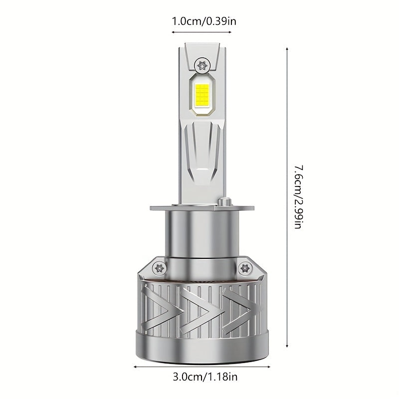 2 Super Bright LED Car Headlight Bulbs, Compatible with H8 H1-D013 H4/H7/9005/H4/9003/HB2/H11/H18/H16, 55000 Lumens 350W 1000% Brightness, Aluminum Housing, 12V