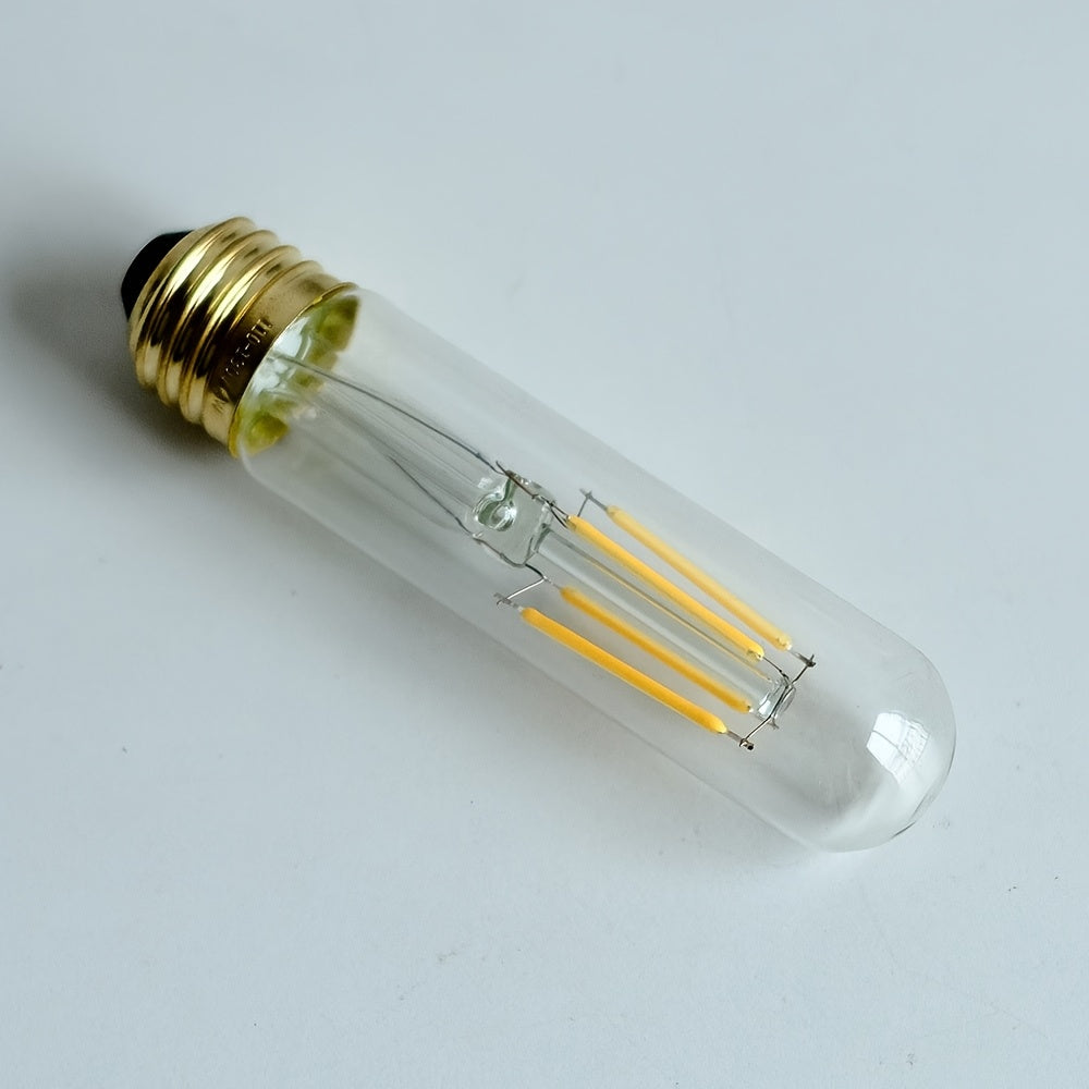 2PCS, decorative Edison LED filament bulb, T28 tubular LED bulb 120V 4W E26 base 4000K neutral white light clear glass bulb non-dimmable, test tube bulb