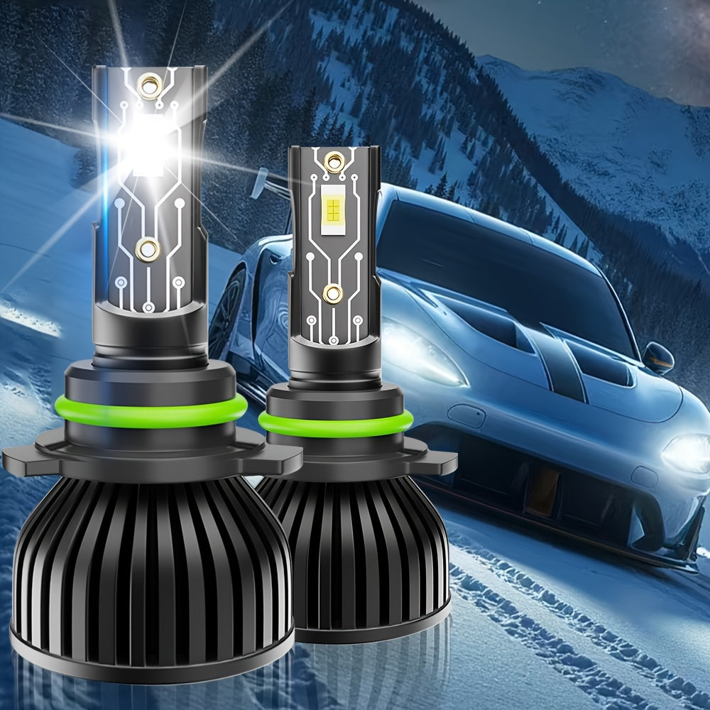 2 High Power Super Bright LED Bulbs H4/9003/HB2-C045 H7/H18/H1/H4/9003/HB2/H11/9005/H16/H9, 20000 Lumens, 6500K, 360° Beam Angle, Car Headlights, Plug-and-Play, 12V