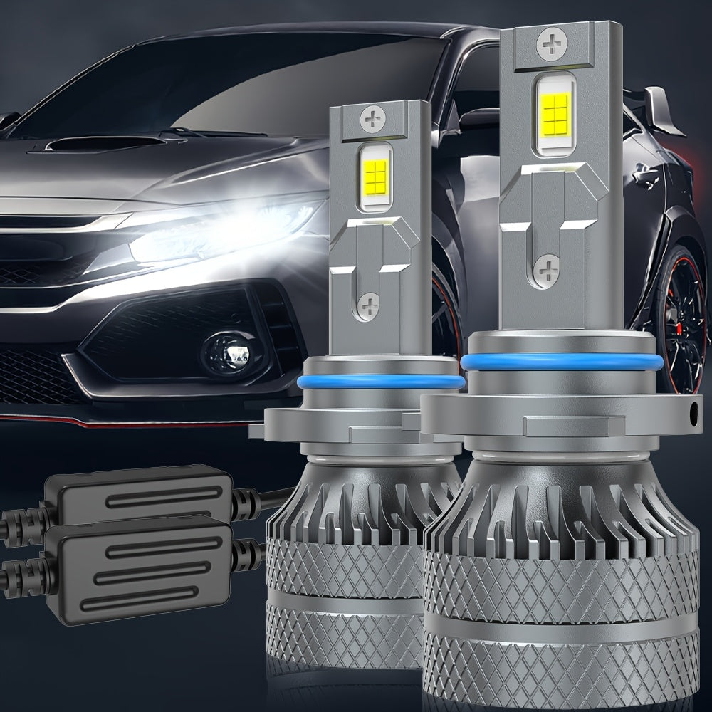 2-Pack Car LED Headlight Bulbs, Providing 29,400 Lumens, 220 Watts, and 6500K Cool White Color Temperature. Compatible with H1, H4, H7, H18, H8, H9, H11, H16, 9005, 9006 and 9012 Sockets, No Battery Included