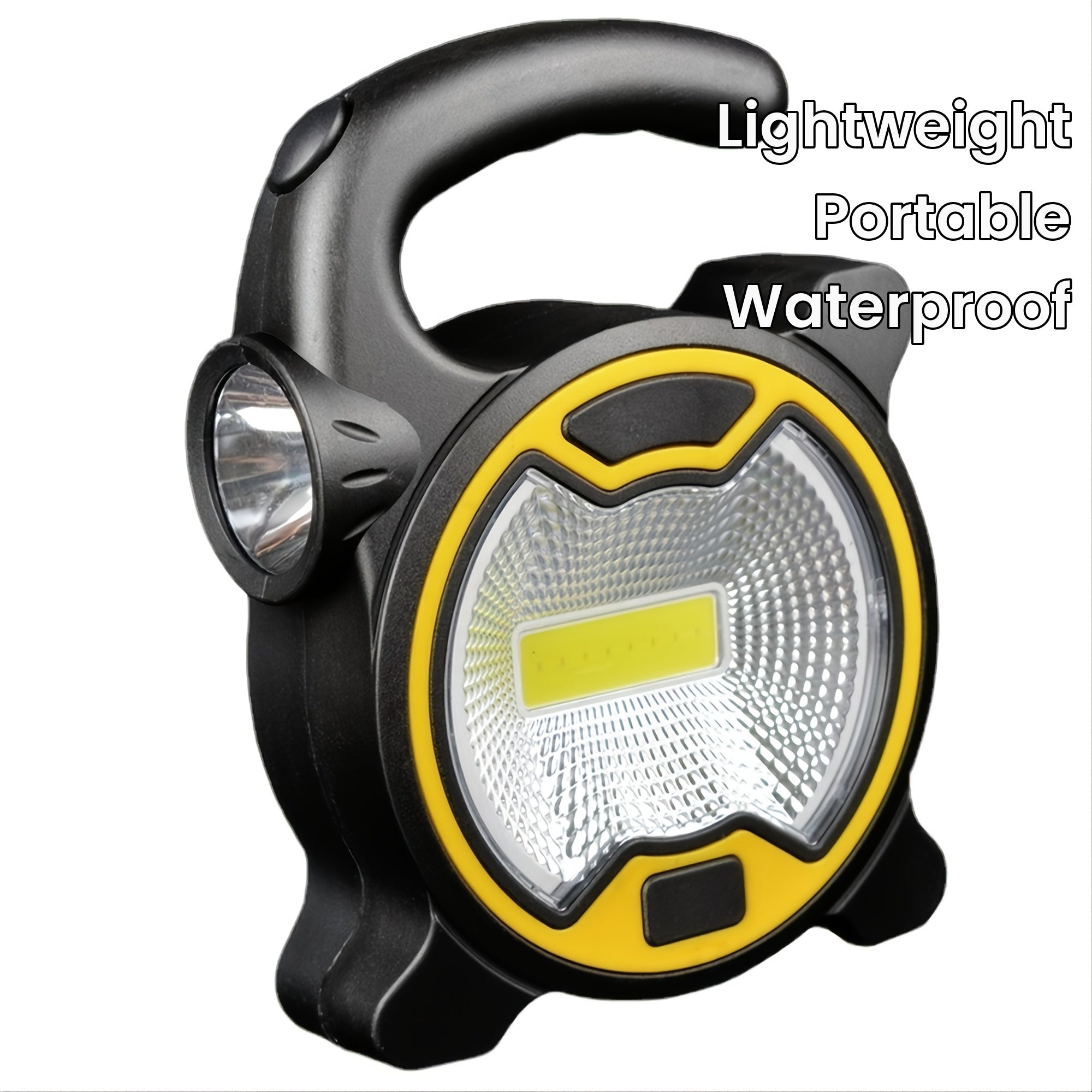 1 LED COB Flashlight Lantern, AA Battery Powered Floodlight + Side Flashlight, Mini Portable COB Light Work Light (Batteries Not Included)