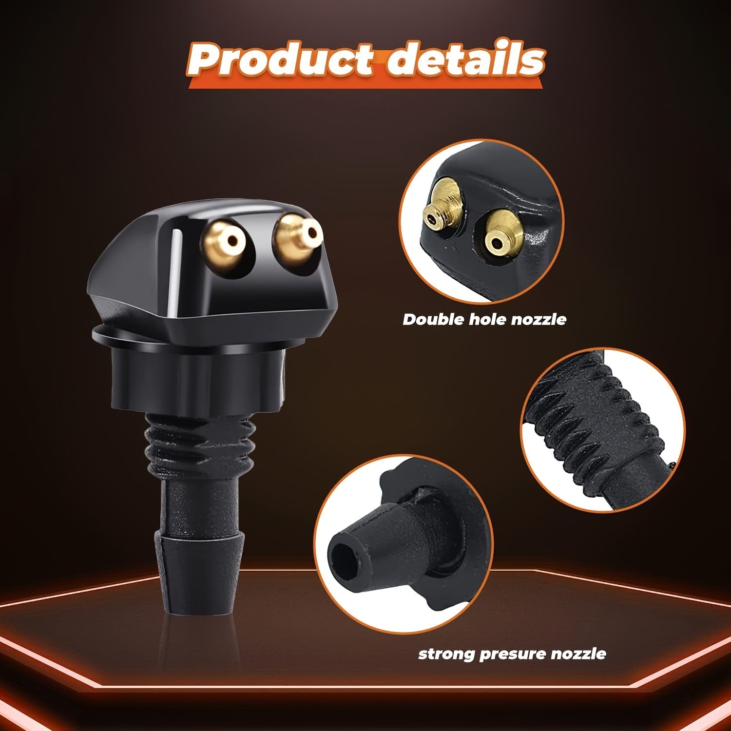 11-Piece Universal Windshield Wiper Blade Nozzle Kit – Includes 1 Hose (78.74"), 6 Connectors & 4 Dual-Hole Nozzles, for Replacement & Repair