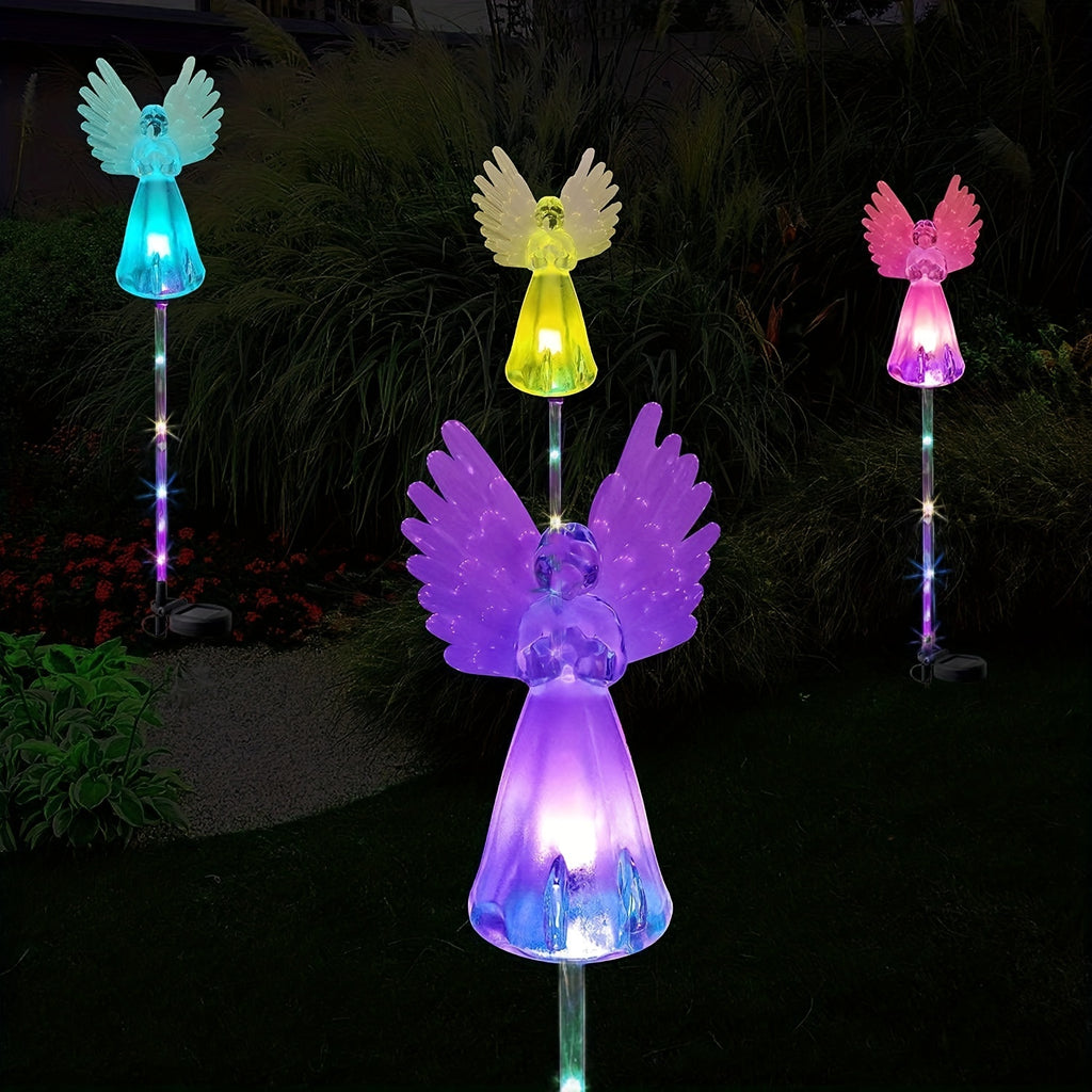 Solar Angel Light Outdoor Landscape Garden Courtyard Ground Insert Light 4-Pack IP65