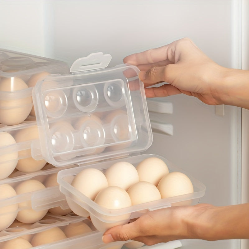 6/15/24 Compartment Shockproof Combinable Stackable Egg Storage Box, Food Grade Transparent, Portable for Refrigerator, Cabinet and Outdoor Camping, Egg Protection Container, BPA-Free