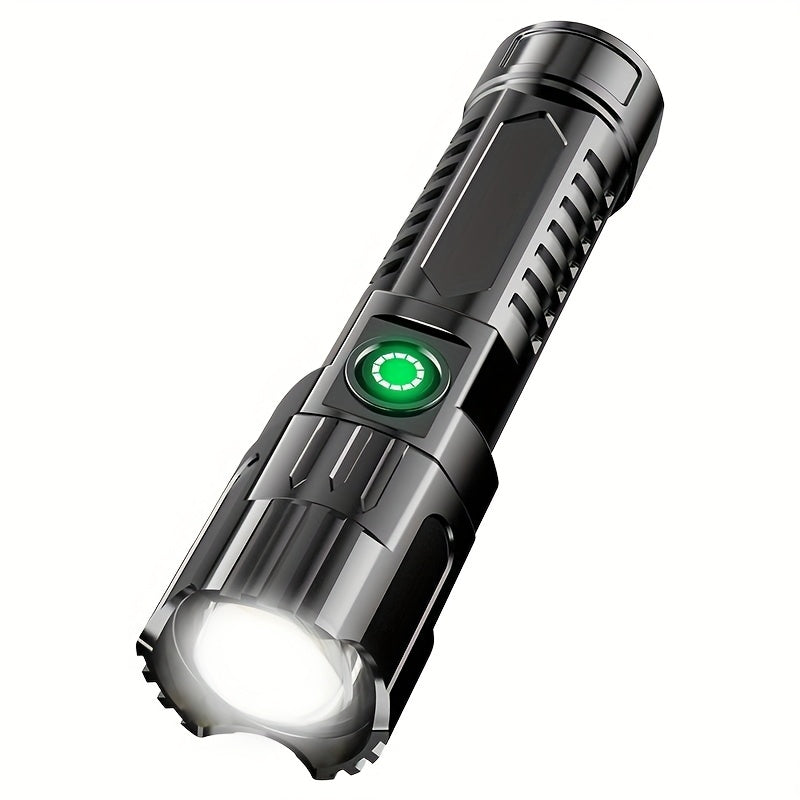 High Brightness Zoomable Flashlight, Built-in Rechargeable Lithium Battery, Portable Adjustable Focus Torch, Compact & Powerful for Camping Emergency Use