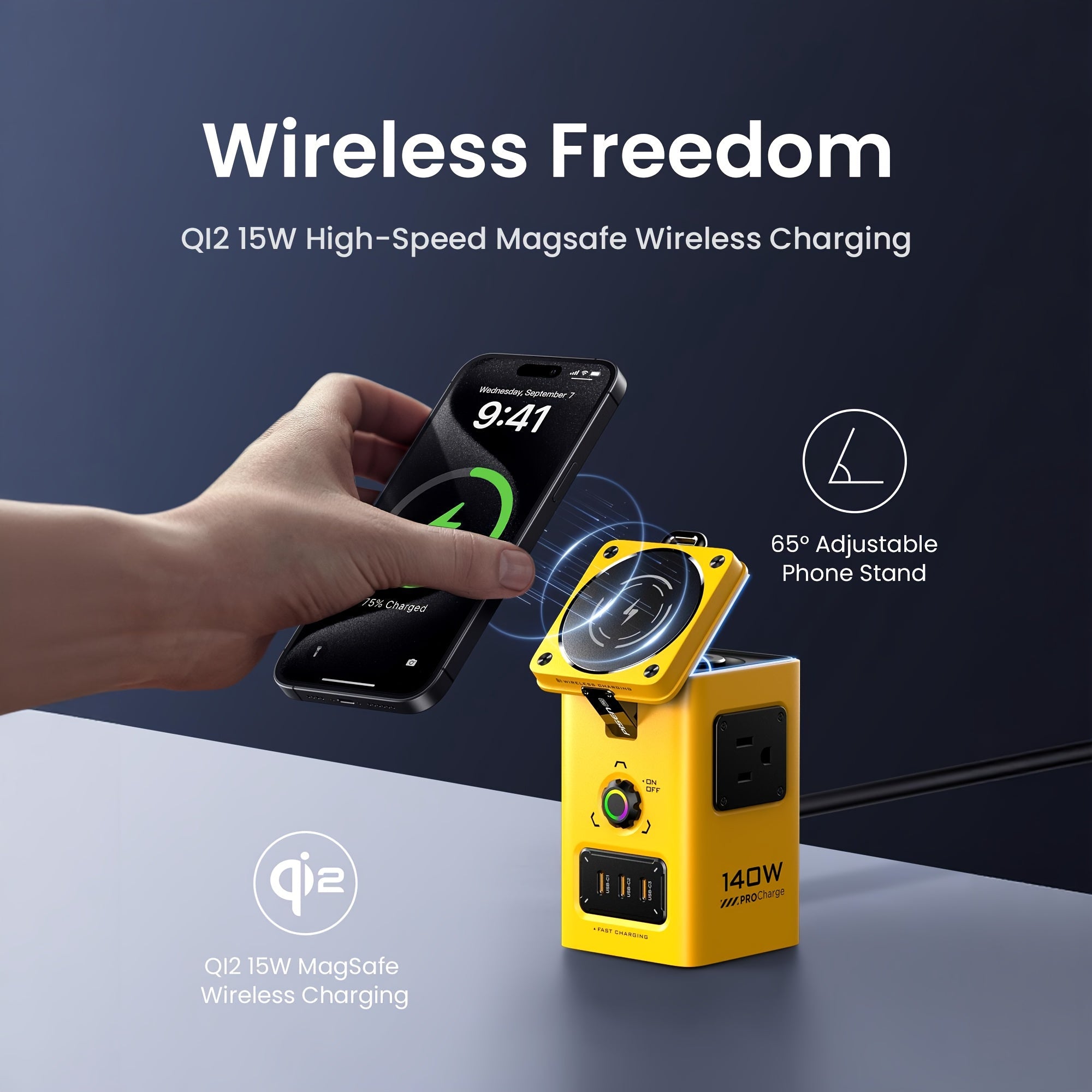 PISEN 8-in-1 Magnetic Wireless Charging Station Compatible for iPhone 17/16/15/14/13/12, Hub with Qi2 Fast Charger, 140W Power Adapter, Breathing & System, USB-C Cable & Magnetic Ring Included, Travel-Friendly (8-Device)