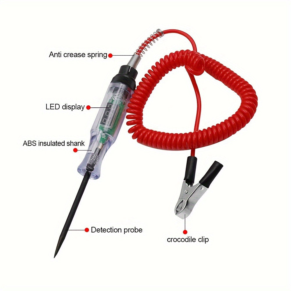 1pc Digital Car Circuit Tester with LED Display – Automotive Diagnostic Test Pen, 6-24V DC Auto Voltage Tester – Electrical Testing Tool for Cars & Trucks, Bidirectional Test Probe