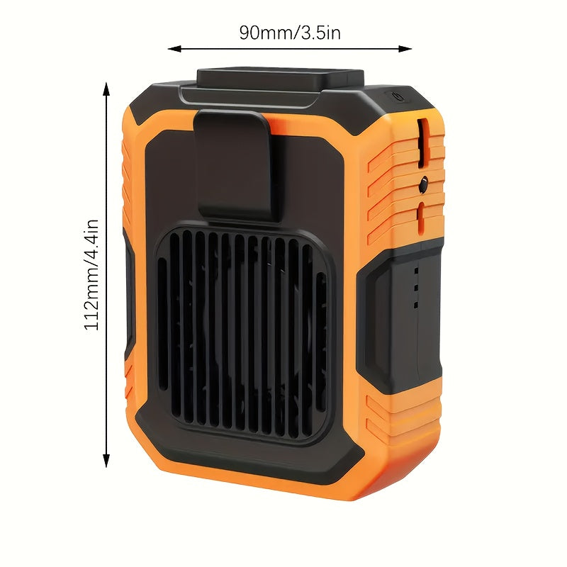 Wall Mountable Fan, USB Rechargeable Dual-Function Multi-Purpose Fan with Wind & Light Modes, Quiet Fast Cooling Dehumidifying Fan, Lanyard Design for Waist Wearing, 3 Speed Levels, Perfect for Travel & Outdoor Activities