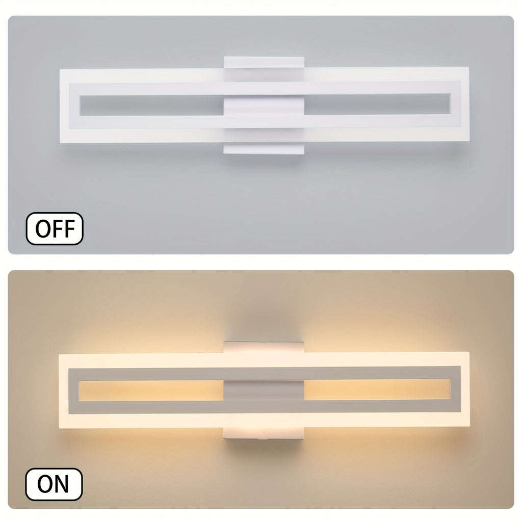 16-Inch 3000K LED Bathroom Light Fixture, Including Vanity and Mirror Wall Light