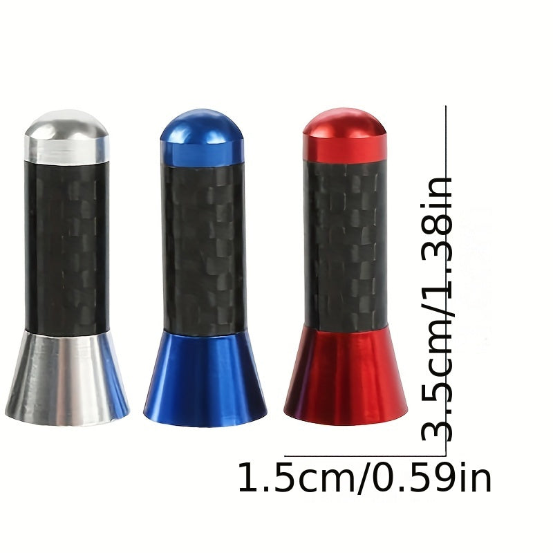 3.5cm/1.38in Car Mini Short Antenna Carbon Fiber Antenna Short Radio Metal Receiving Antenna Antenna Accessory