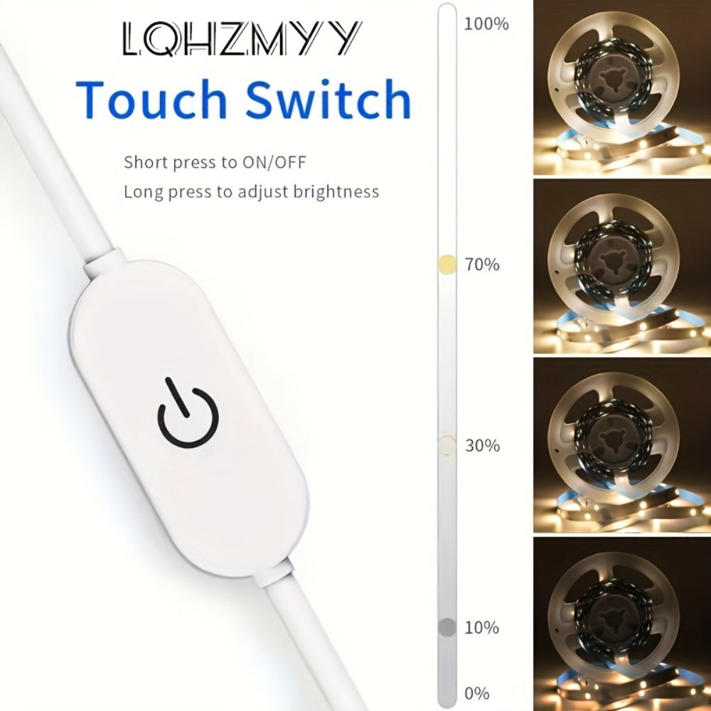 LQHZMYY LED灯条，触摸开关，易于安装，USB接口，装饰LED灯 | 时尚LED灯条 | 可灵活装饰灯带 | 卧室装饰灯，适用感恩节复活节情人节圣诞节等