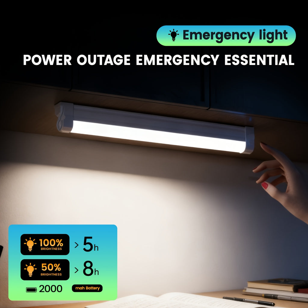 Portable LED emergency tube light (with hook), supports USB charging and multiple dimming modes, can be hung or handheld, suitable for power outage emergencies, camping, night repairs, dormitory lighting