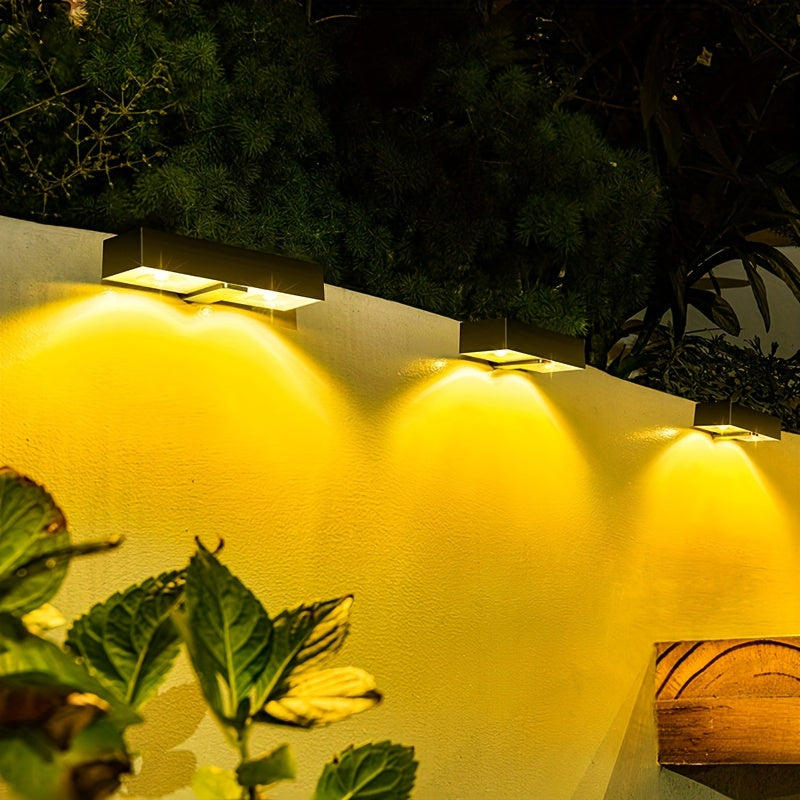 4pcs/6pcs Outdoor Solar Fence Light, Solar Fence Light Outdoor LED, Solar Fence Light Suitable for Outdoor, Backyard/Railing/Steps/Courtyard/Wall and Home Decoration