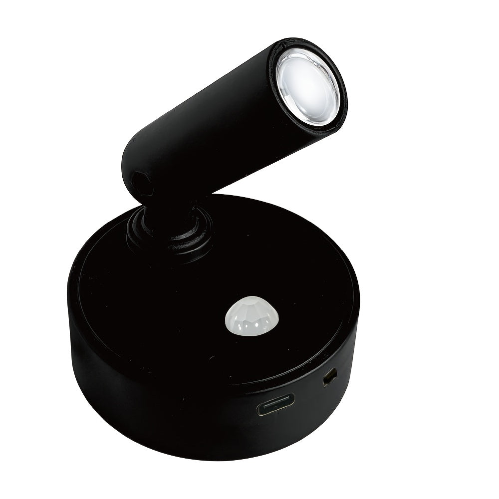 Rechargeable color LED spotlight | Indoor color-changing wall light with fixed light color switch, detachable lamp, motion sensor control, plastic lampshade | Perfect for plants, murals, display decoration, home parties, festive atmosphere
