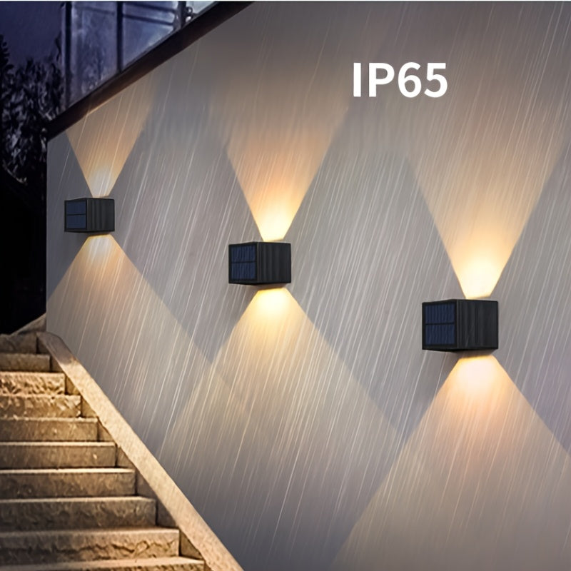 Solar Outdoor Wall Light, Automatically Turns On at Dusk, Wide Angle Outdoor Lighting, Suitable for Garden, Patio, Driveway, Walkway – Modern Solar Wall Light