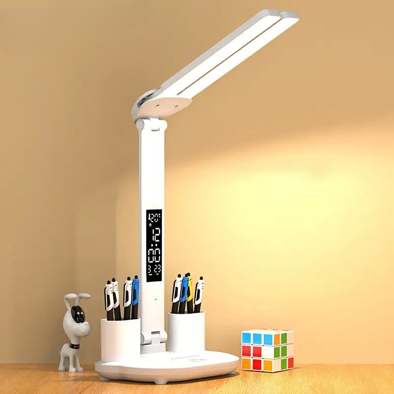 Smart dual-head LED light, USB dual-head pen holder lamp, art decorative light, smart desk lamp, suitable for dormitory, bedroom, living room, home office desk lamp, reading light, night light, table lamp and lighting fixture