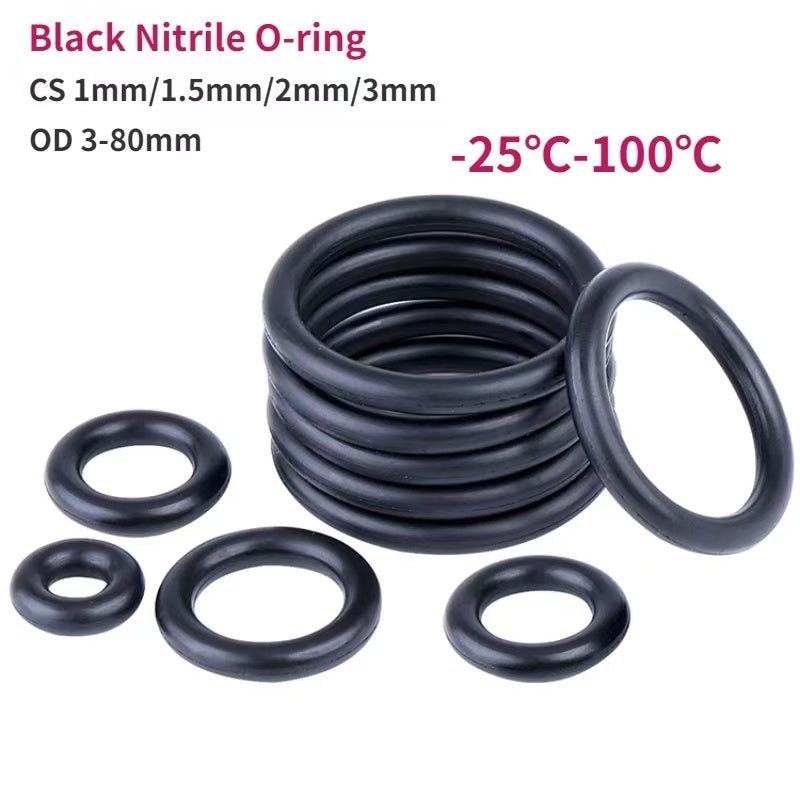 225-Piece Waterproof Rubber O-Ring Kit (Flat Washers) – Heavy-Duty Multi-Size Leak-Proof Sealing Gaskets for Home Repair, Plumbing, Automotive & Mechanical Applications – Durable & Economical Bulk Pack