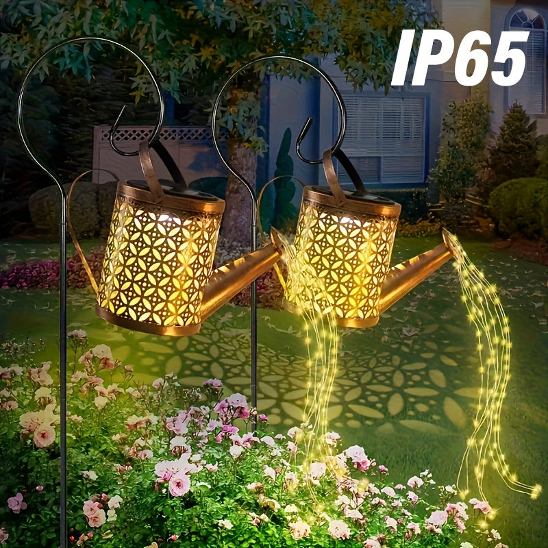 1PC Solar Watering Can Light, Outdoor Hanging Garden Decoration Solar Light, Vintage Metal Hanging Solar Light, LED Solar String Light Lawn Path Courtyard Light, Perfect for Parties, Holidays, Patios, Festivals, Garden Pathways