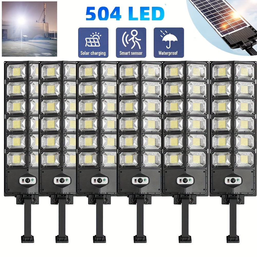 1/2/3/4/6 Pack 504 LED Solar Street Light, Ultra-Bright Outdoor, 6500K Daylight White, Dusk-to-Dawn Sensor Energy Saving Light, Perfect for Home Decoration, Courtyard, Garage, Foyer, Pathway, Adjustable Bracket, Easy Installation