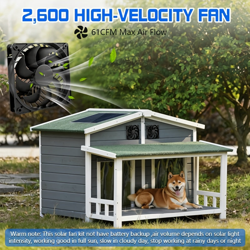 10W Solar Exhaust Fan Set, Dual Fan Design, Detachable Solar Panel, Battery-Free Operation, Low Noise Bidirectional Ventilation System, Ideal for RV, Chicken Coop, Greenhouse, Shed, Pet House, Window Ventilation and Cooling