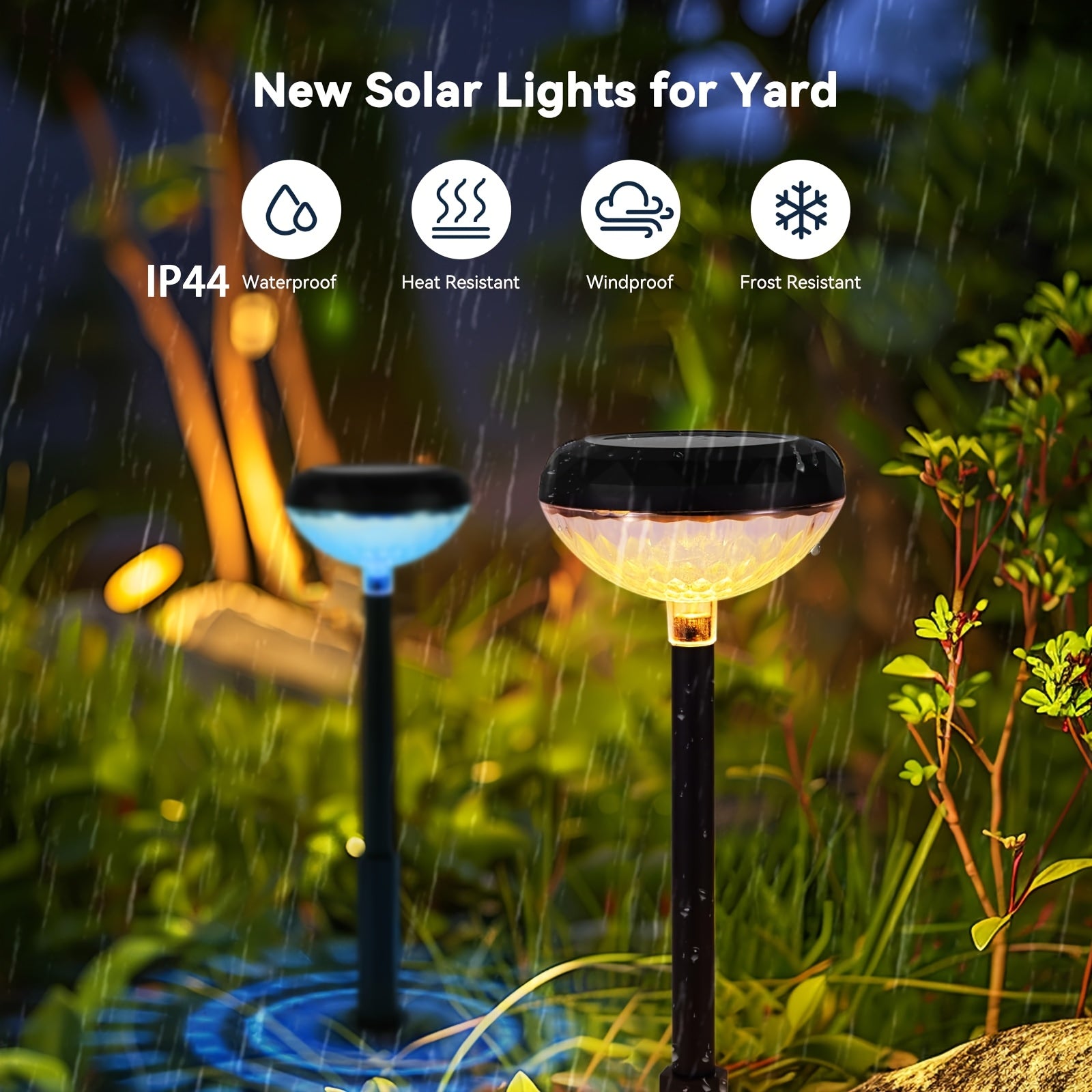 6 Pack Solar Light & Shadow Path Light, IP44 Waterproof Outdoor Lawn Light, Color Gradient LED Light, Perfect for Pathway, Villa, Courtyard, Garden Landscape Decoration, Holiday Party Atmosphere Decor