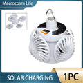 Solar Rechargeable Camping Light with Fan Function, Portable Foldable Flashlight, Hook Design, 3 Lighting Modes, Emergency Light for Night Fishing, Camping and Travel