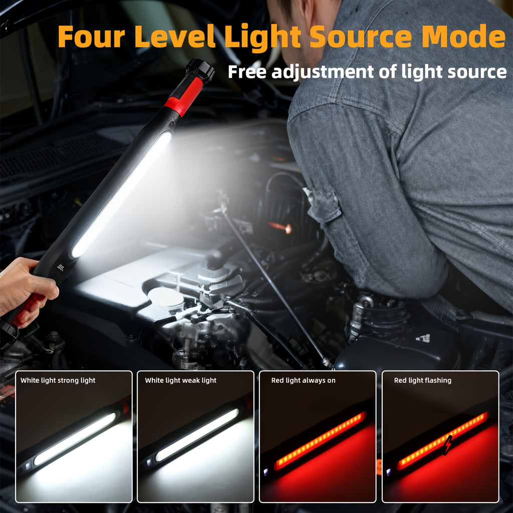 High Bright LED Work Light, 2000mAh Rechargeable Portable Flashlight, Magnetic & Hook Design Under Hood Work Light, Mechanic Light for Auto Repair Inspection Garage Workshop Emergency