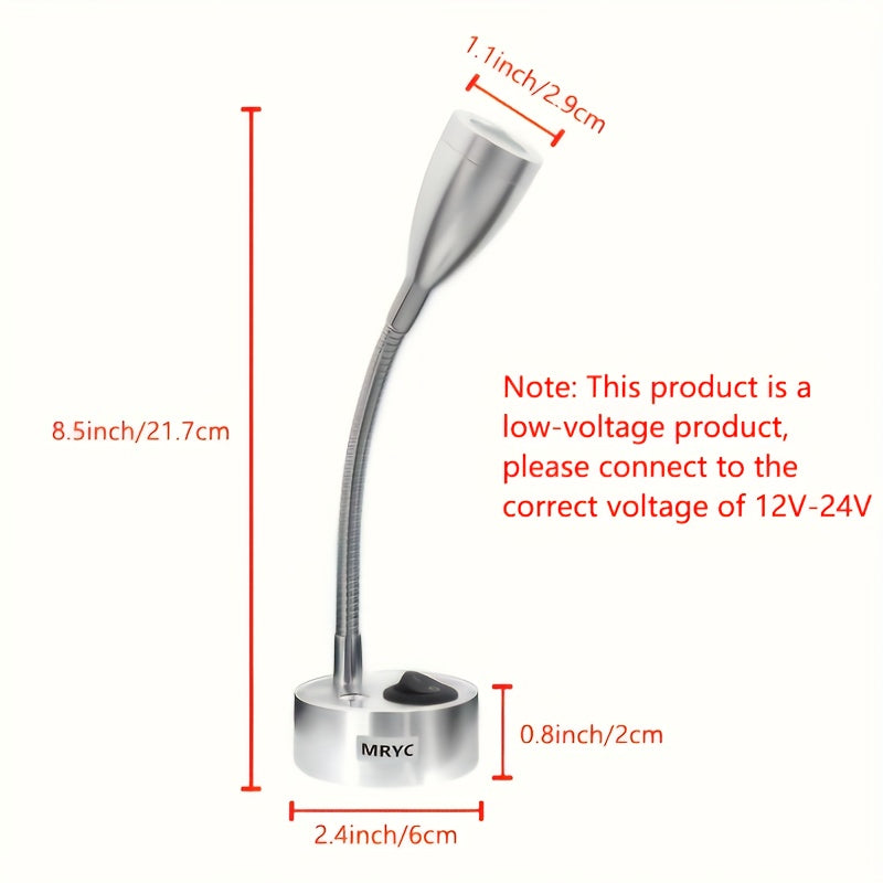 RV DC12-24V阅读灯,露营车LED聚光灯内饰灯具床头灯，适用于游艇、船只、拖车、货车和房车