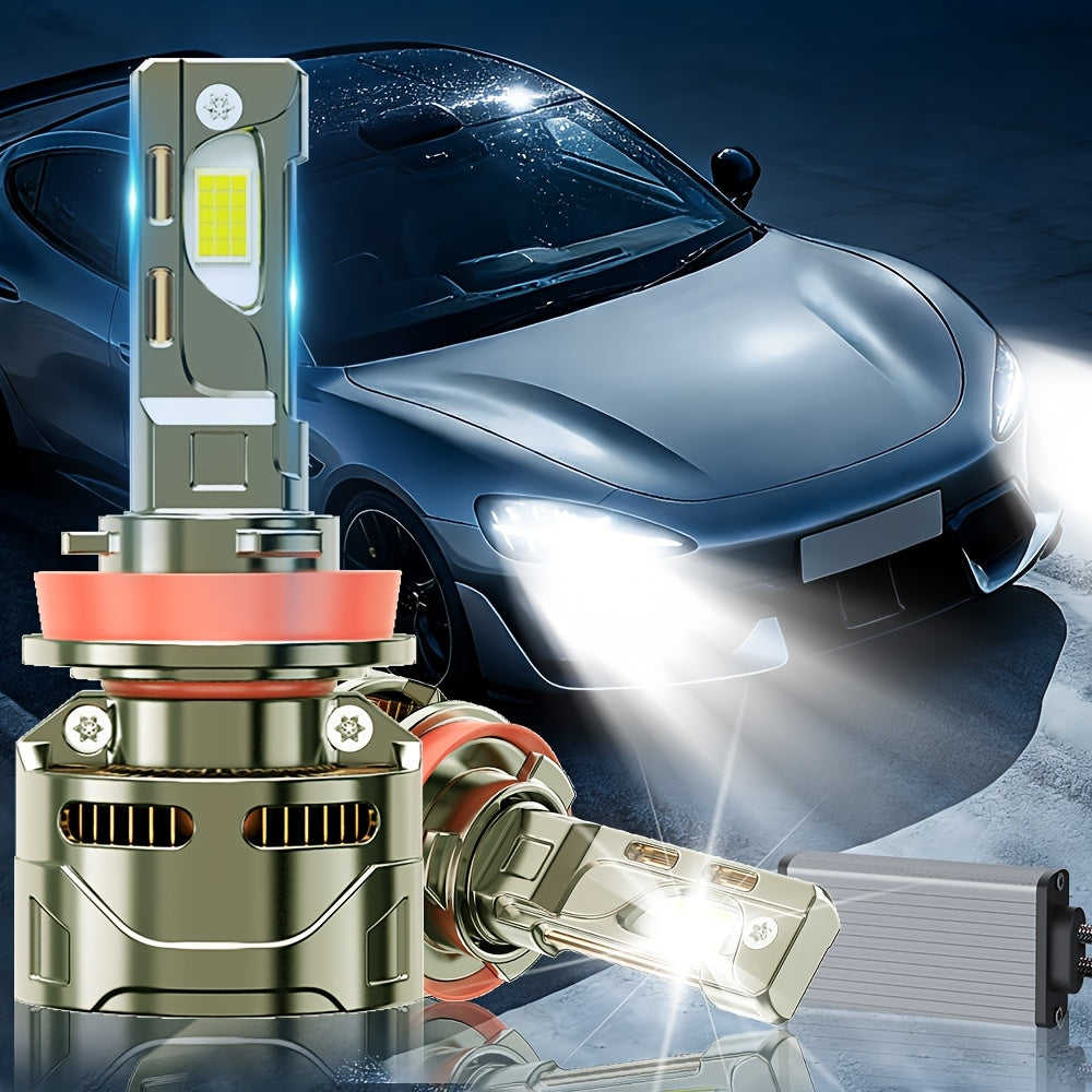2PCS Super Bright LED Headlight Bulbs 51200LM, 300W High Power 7500K, for Motor Vehicles 9005/HB3, 9006/HB4, H11/H9/H8, H4/9003, H1, H7/H18, 9012/HIR2 Aluminum, Improves Night Driving Safety, External Driver
