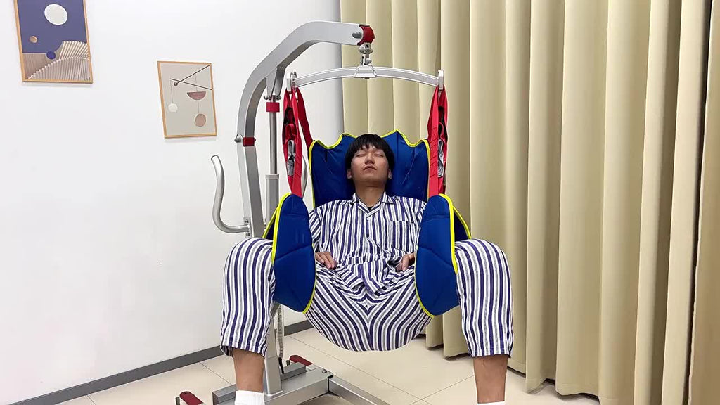 通用型居家移位机吊具，230kg高承重带头枕全包裹转移垫，居家老人残疾人如厕专用开口吊带，医用级防滑移位带，适配多种机械升降机