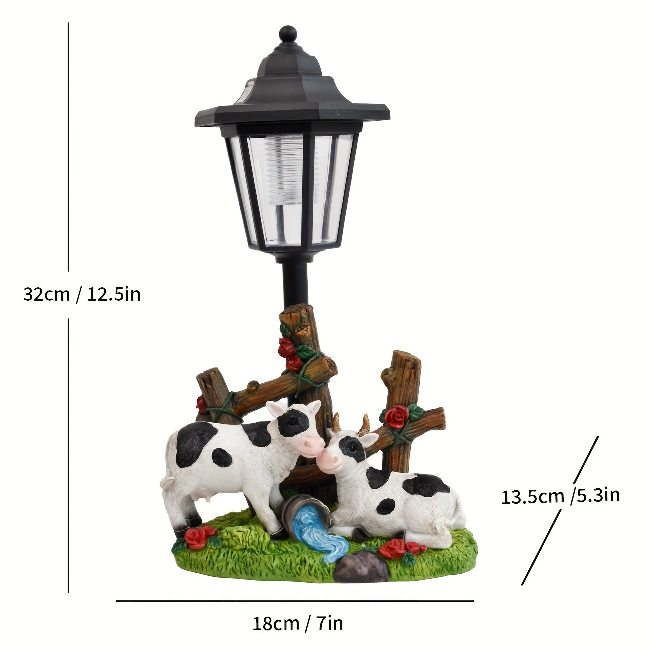 OTDECOR 1-Piece Solar Two Cows Outdoor Statue Lawn Light, IPX4 Solar Cow Decorative Light, Suitable for Outdoor Courtyard Decoration, Lawn Decoration, Garden Decoration, Path Decoration