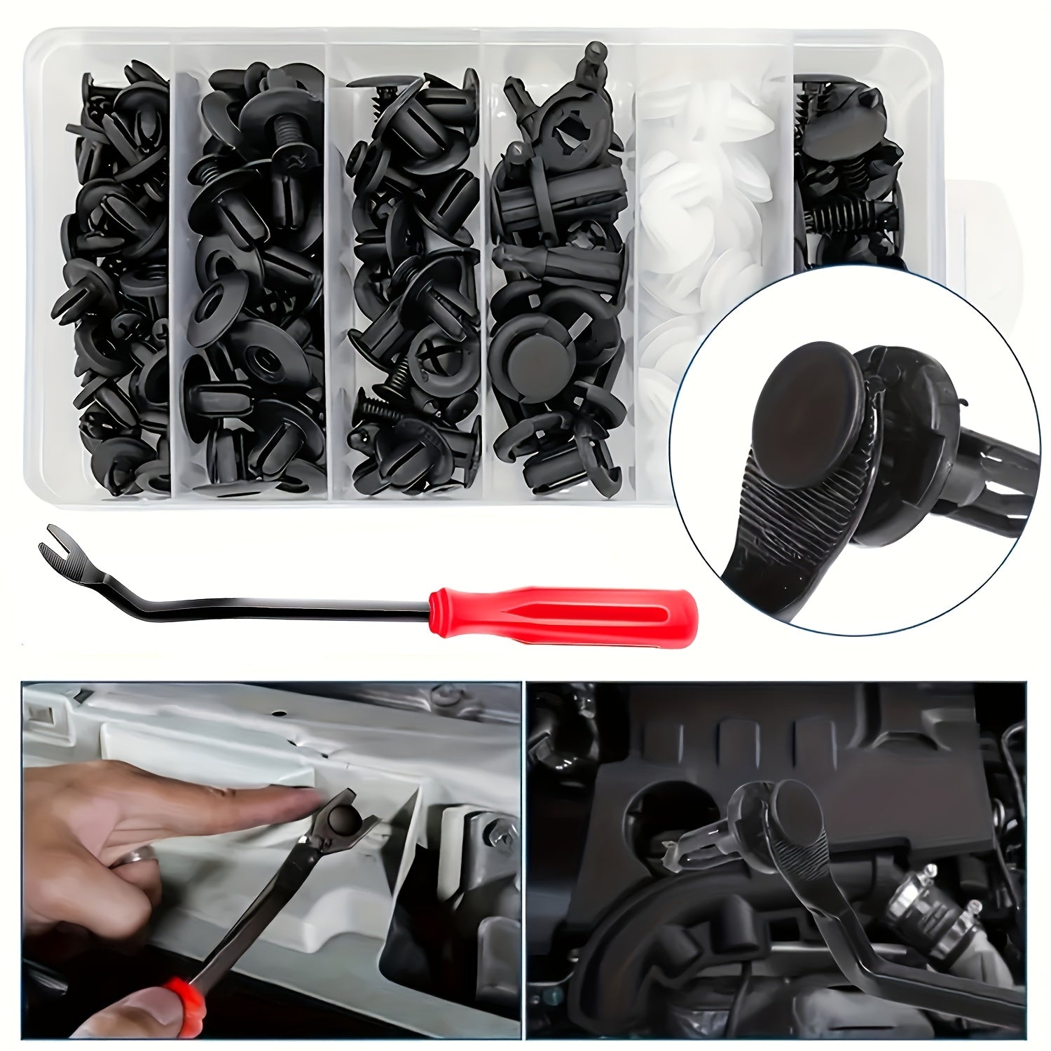 [105-Piece / 1240-Piece] Auto Retainer Clips / Fasteners / Multi-Purpose Plastic Clip Assortment Kit, 32 Sizes, for Car Interior Dashboard Audio Panel Repair & Installation