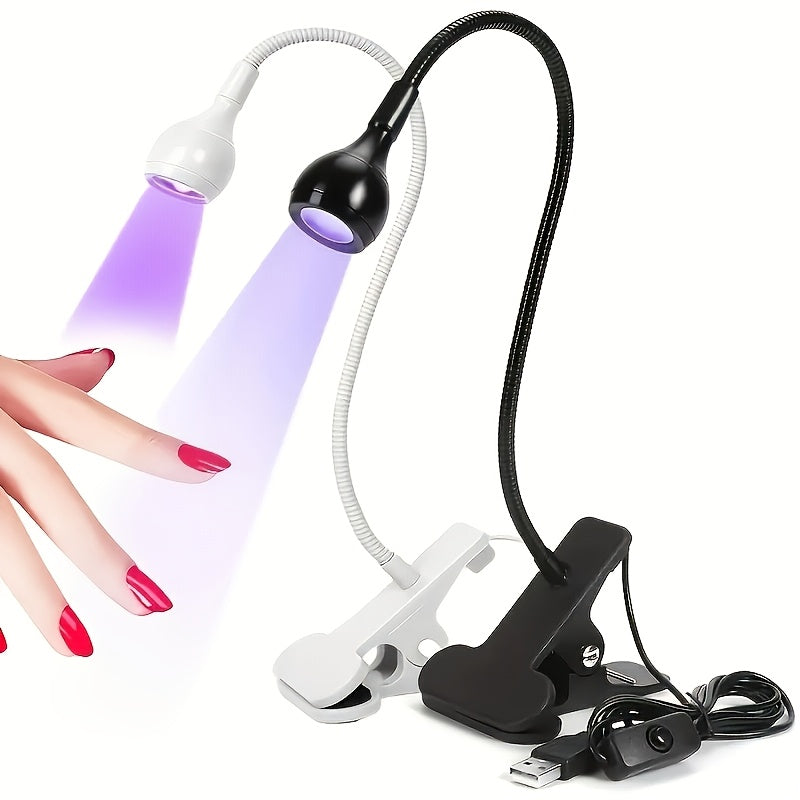LED light clip-on flexible metal tube USB mini gel lamp desktop nail dryer for DIY manicure, suitable for indoor bedroom home decor living room, perfect Christmas/Valentine‘s Day/birthday gift, nail lamp, desktop nail lamp