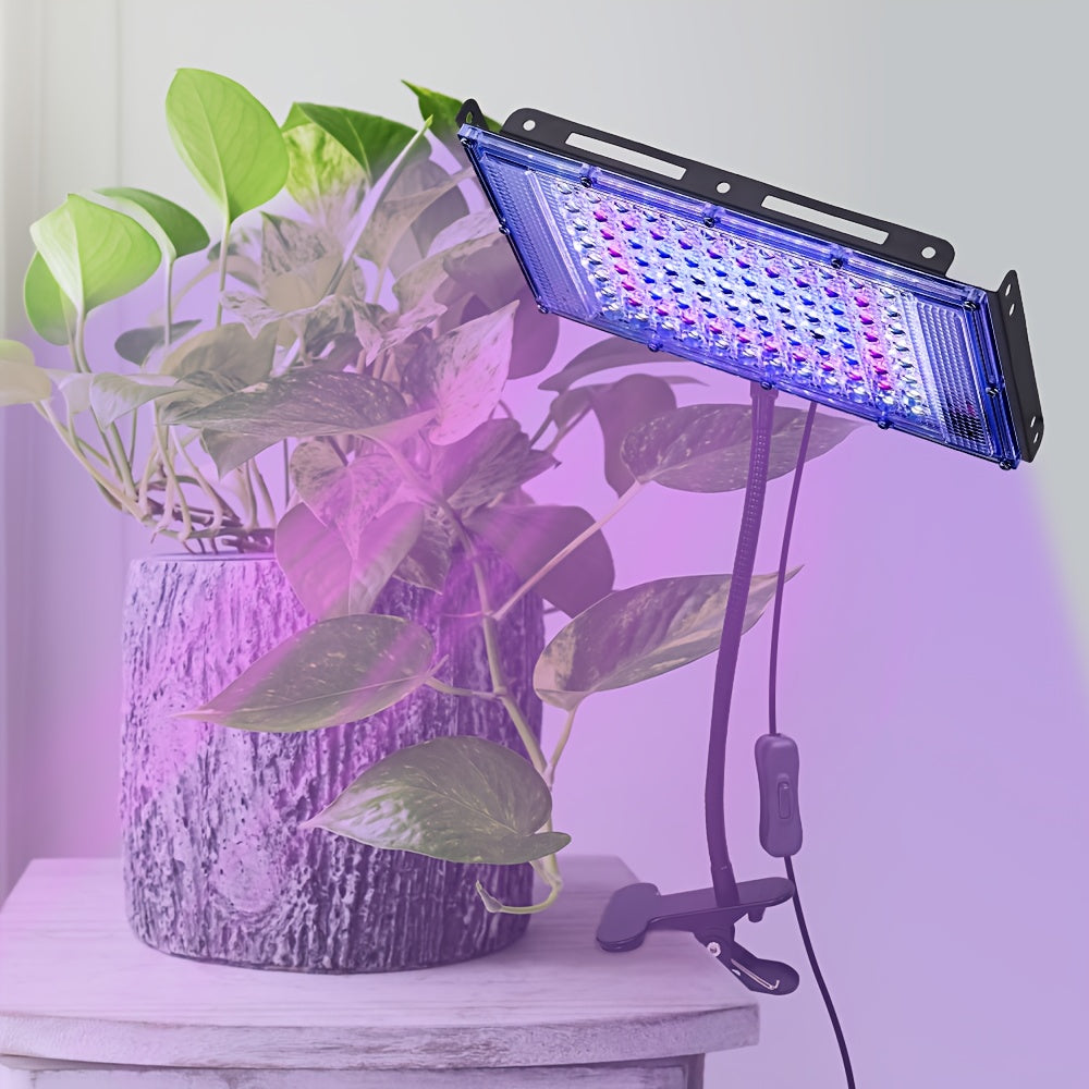 96LED Full Spectrum Indoor Plant Grow Light, Equipped with 1.5M On/Off Power Cord and Hose Bracket, Freely Adjustable Angle, Promotes Healthy Plant Growth, Ideal for Greenhouse, Nursery and Home Gardening