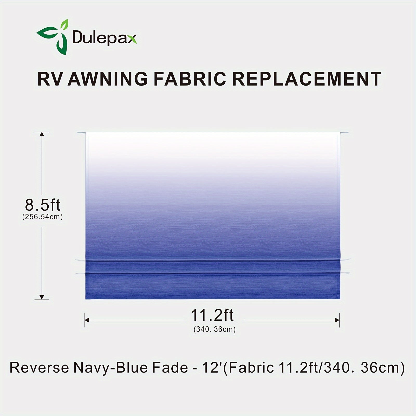 RV Awning Fabric Replacement Heavy Duty 16oz Vinyl Fabric - Universal RV Awning Replacement for All Brands - Premium Faded Grey Blue