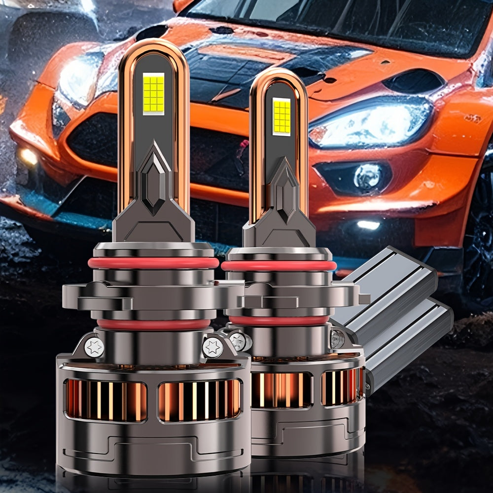 2pcs 58400 Lumens CANBUS Car LED Headlight Bulbs, 7500K Pure White Light, Compatible with H16/H11/H9/H8 9005/HB3 9006/HB4 9012/HIR2 Sockets, No Decoding Needed, 9570 CSP Chip, Easy Installation