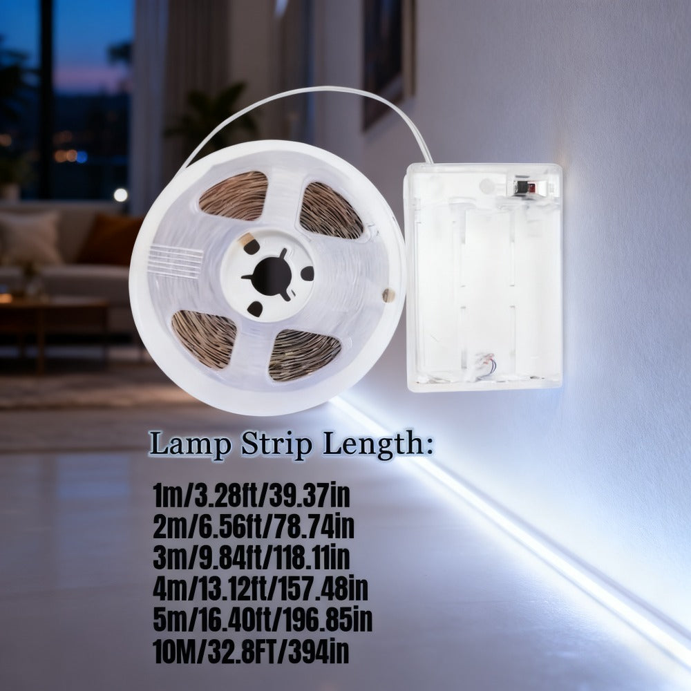 LQHZMYY 2835 LED灯带——暖白/冷白，自带粘性，可裁剪，电池供电（不含电池），非常适合电视背光、梳妆台、橱柜、家居装饰和节日氛围营造，客厅用灯