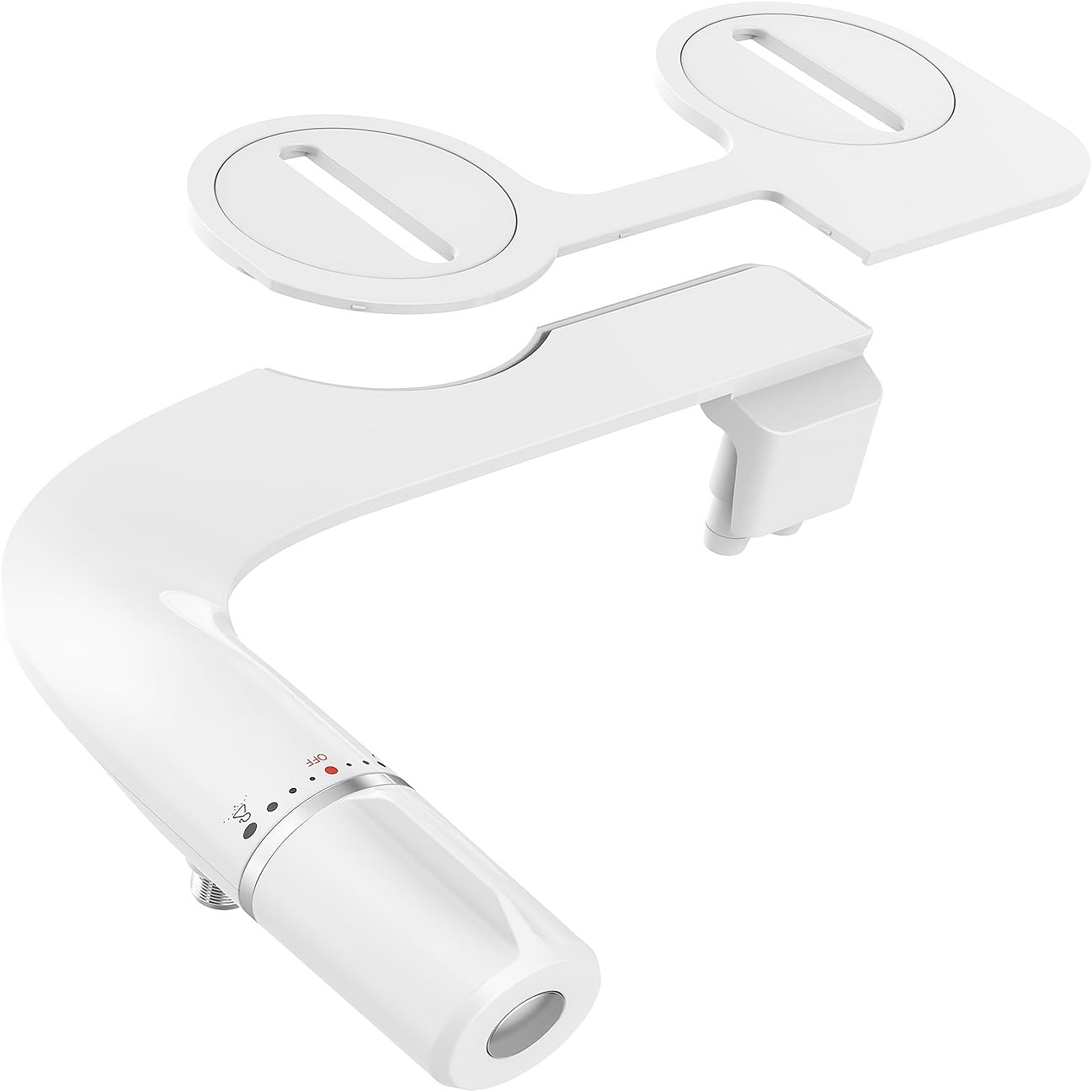 Toilet Attachment – Non-Electric Cold Water Bidet Seat Attachment with Pressure Control, Retractable Self-Cleaning Dual Nozzles for Front & Rear Wash
