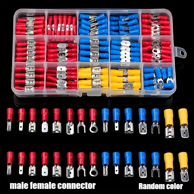 Electrical Insulated Wire Connectors, Crimp Splices, Male & Female Dual-Use Cable Terminal Crimper, for Wire and Cable, Cars, Video Adapters, Household Appliances