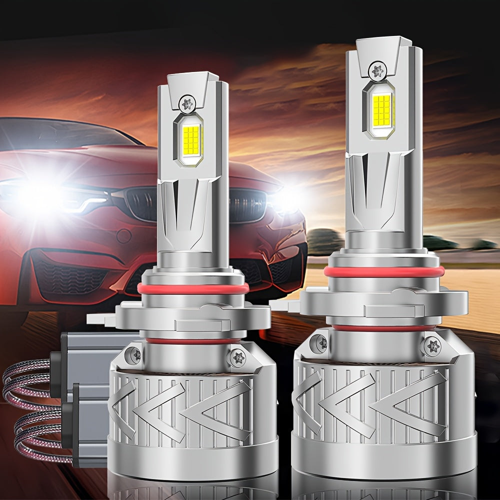 2-Pack H4 LED Headlight Bulbs, Compatible with H1, H4, H7, H11, 9005/HB3, 9006/HB4-O124 Sockets, High Power Design, CAN Bus Error-Free, High/Low Beam Dual Mode, 60,000 Lumens Brightness, 900% High Brightness
