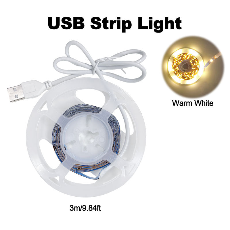 USB LED燈條，冷白光和暖白光 - 長度可選，簡易安裝，打造舒適臥室、充滿活力的客廳、現代廚房和創新辦公室