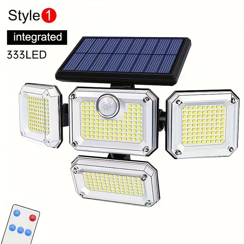1-Piece 20W Ultra-Bright Solar Wall Light, 122 LED IP65 Outdoor Indoor Solar Garden Light, Adjustable Lamp Head with Wide Lighting Angle