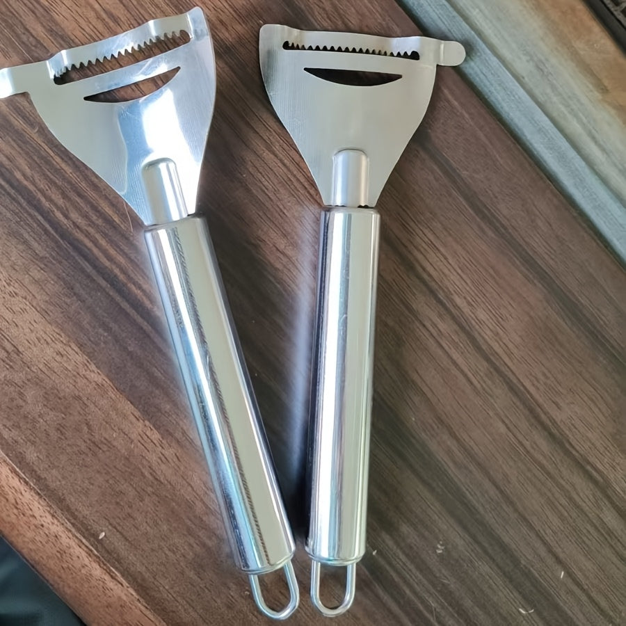 1PC Corn Husker & Vegetable Peeler, Multipurpose Ergonomic Kitchen Tool with Serrated Blade, Fast & Safe Food Prep, Metal Material