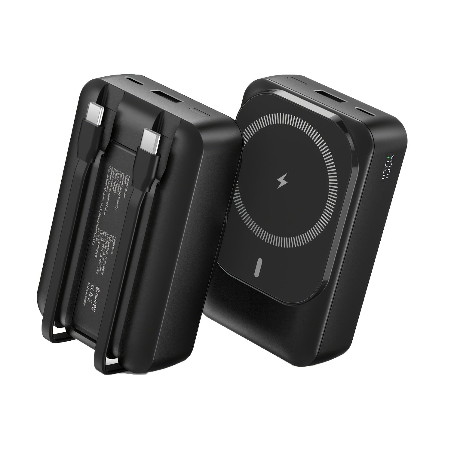26800mAh Power Bank for Heated Jacket & Vest, 20W USB-C PD Battery Pack with Built-in Cables & LED Display, Portable Charger for Heated Clothing, Phone & Outdoor Use